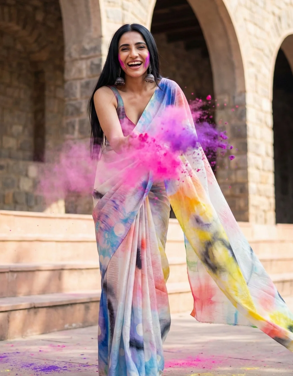 multicoloured-abstract-digital-print-saree