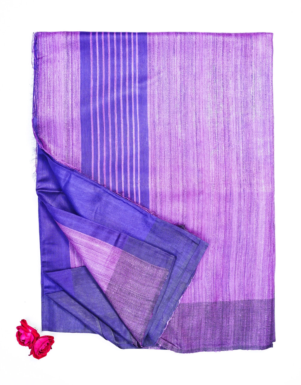Hovered view of Purple Mastrise Ghicha Silk Saree
