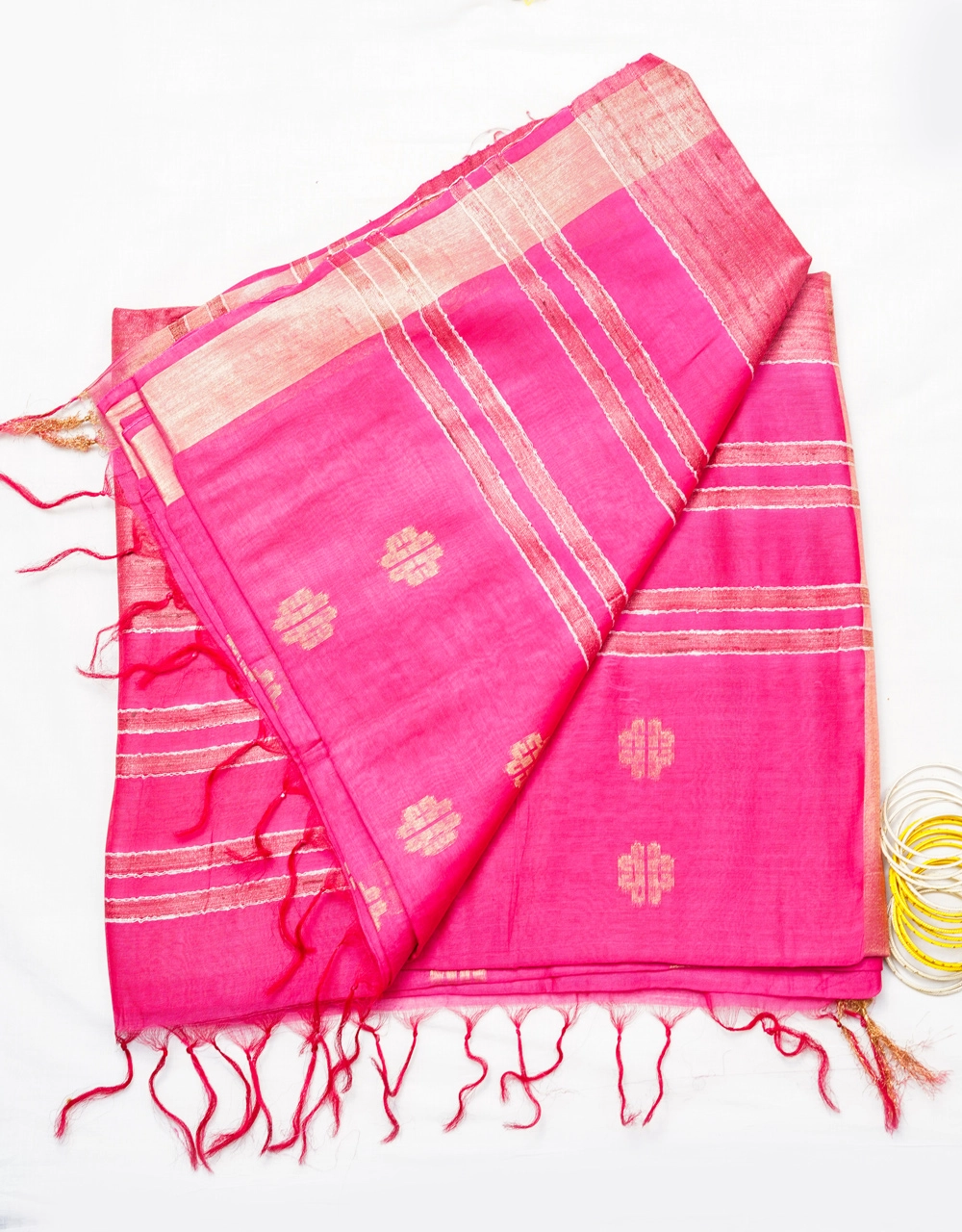 Hovered view of Pink Mulberry Katiya Modal Silk Saree