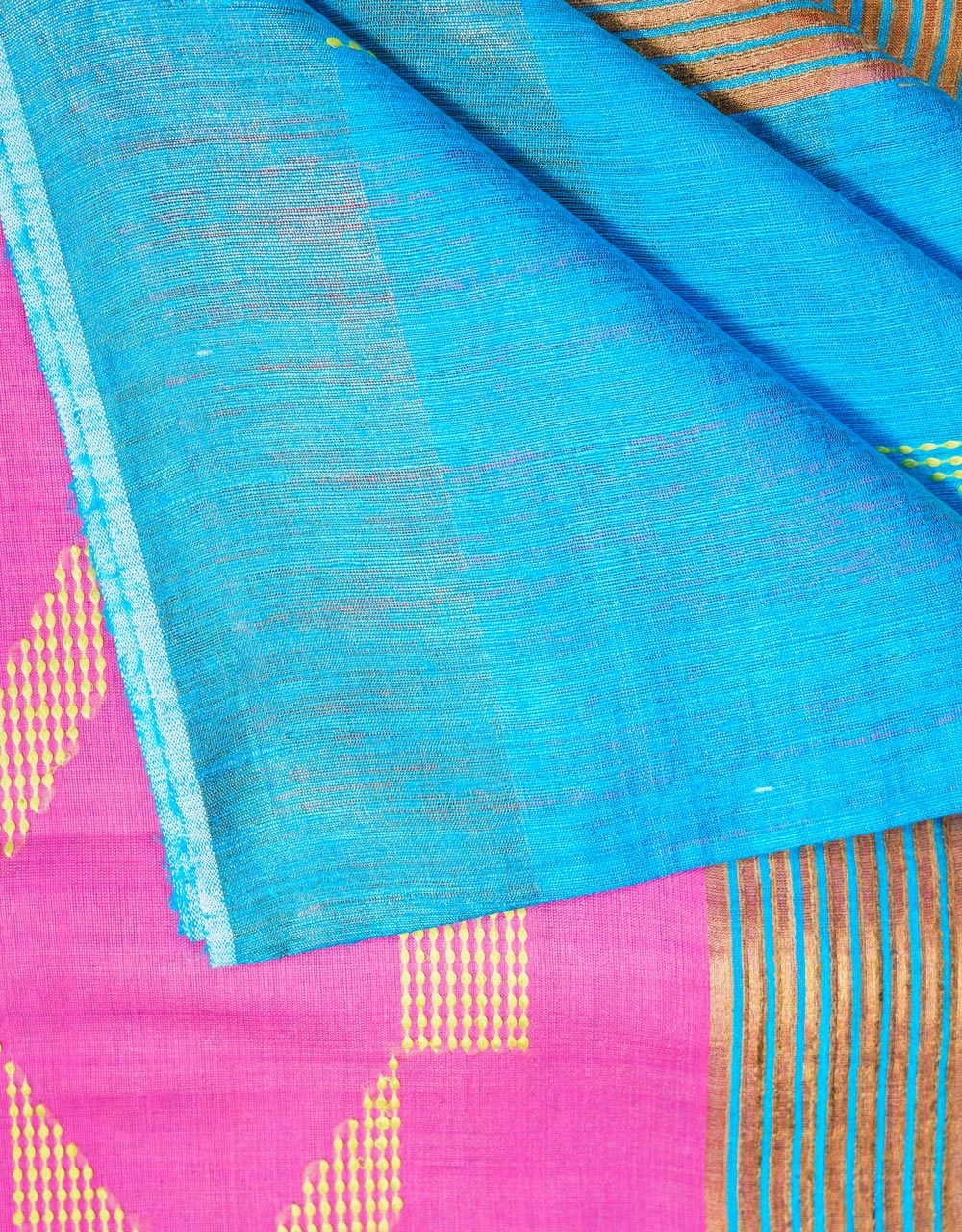 Blue Mulberry Munga Silk Spun Handloom Saree - View 3