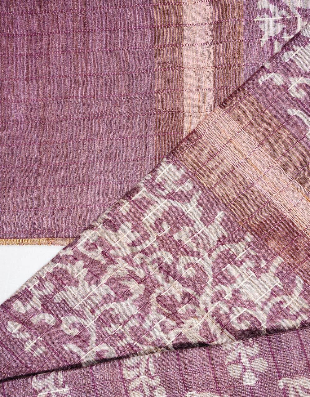 Purple Plum Bhagalpuri Cotton Silk Saree - View 3