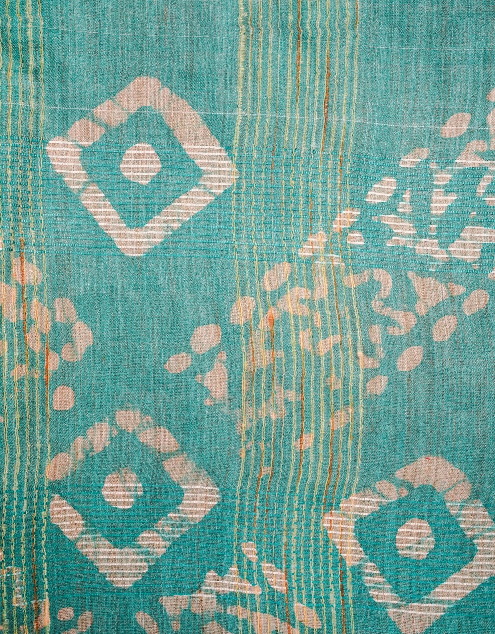 Maroon And Aqua Bhagalpuri Cotton Silk Saree - View 3