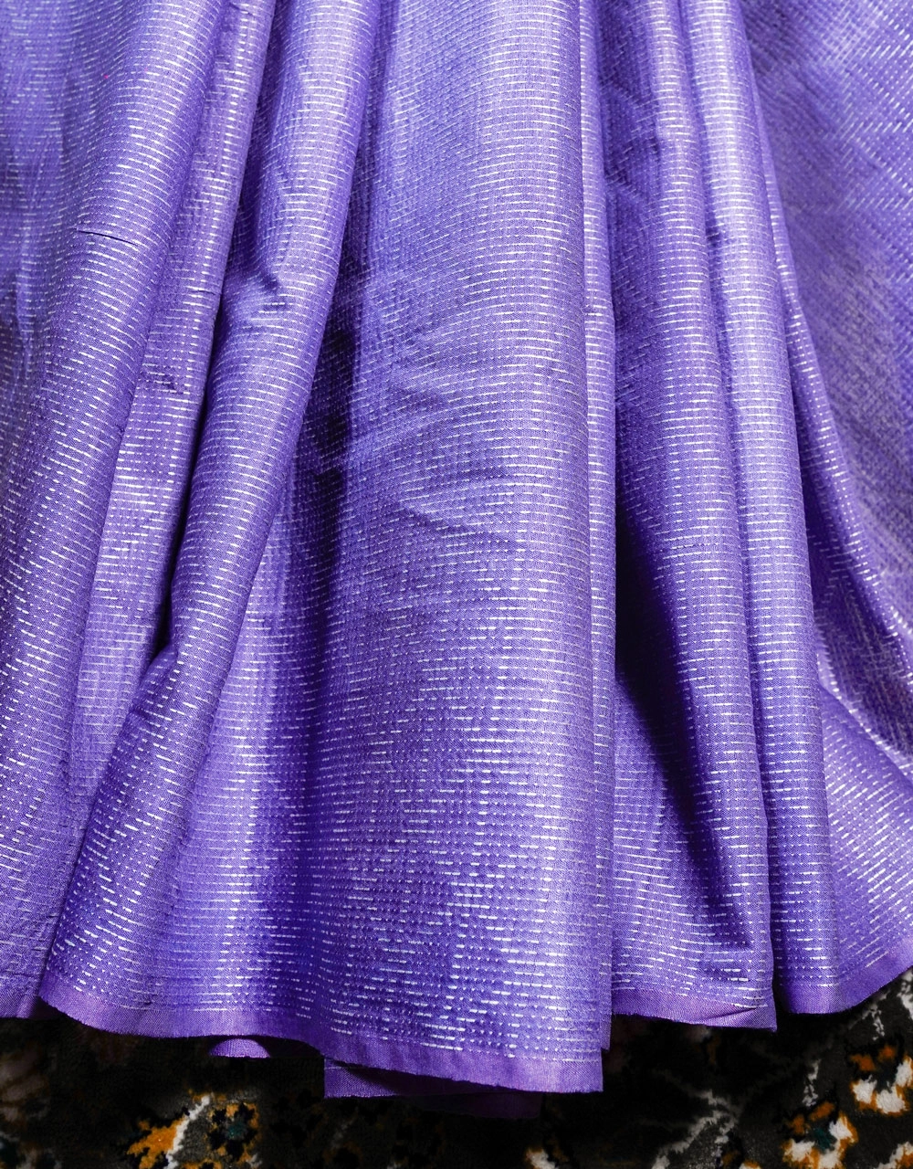 Blue Blue Smoky Cotton Silk Saree With Subtle Zari Stripes - View 5