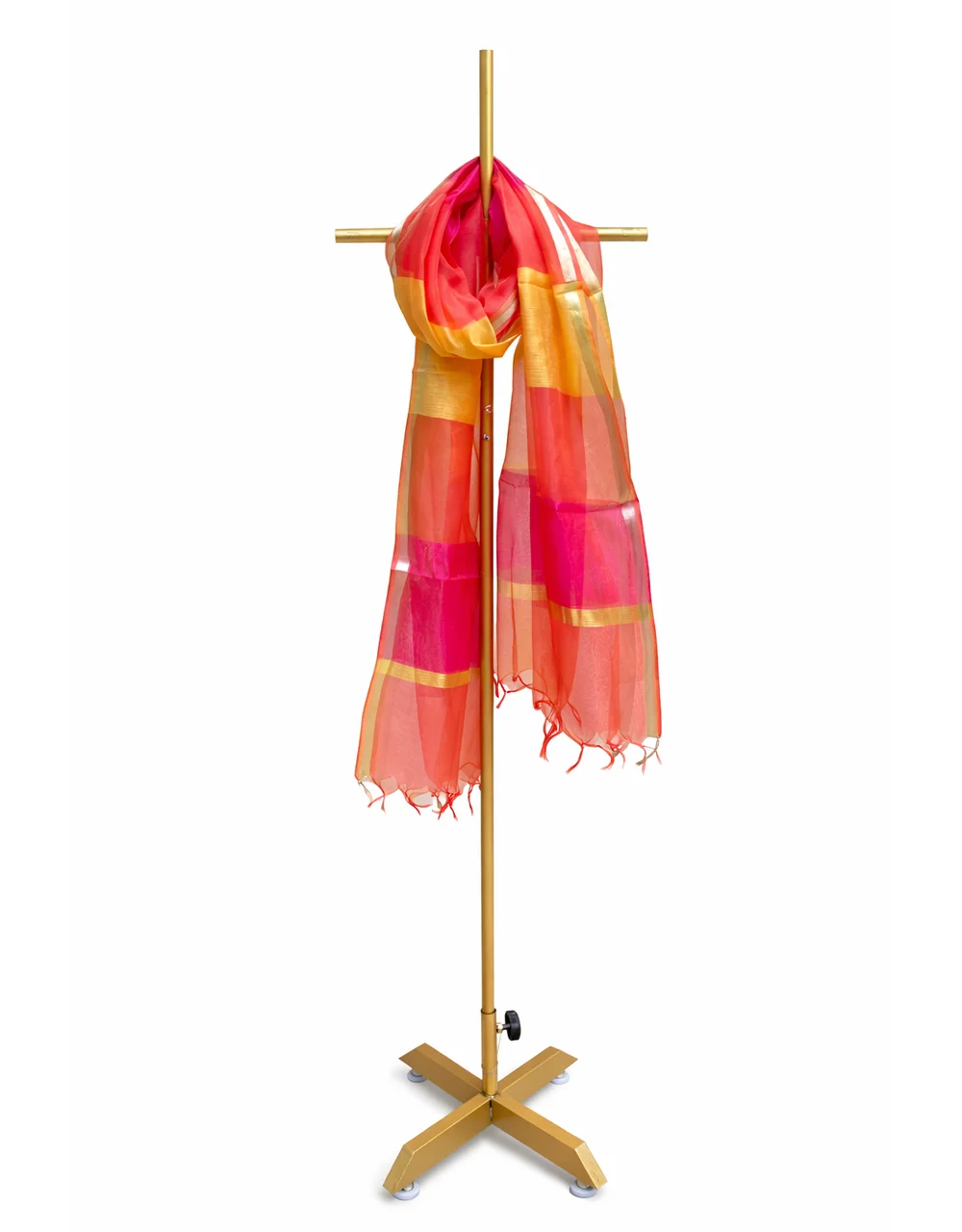 Orange Poly Chanderi Dual Tone Dupatta