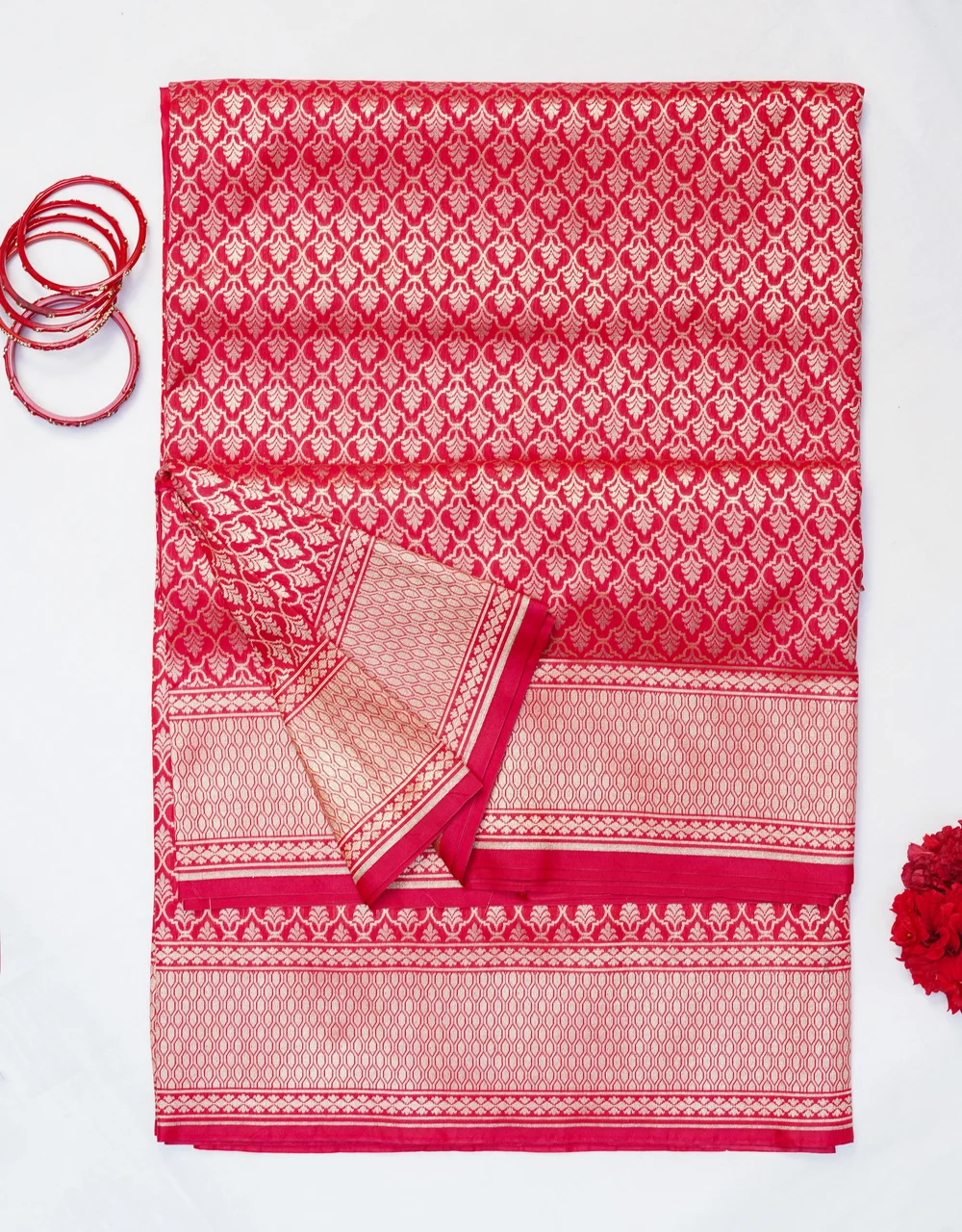 red-crimson-banarasi-semi-silk-saree