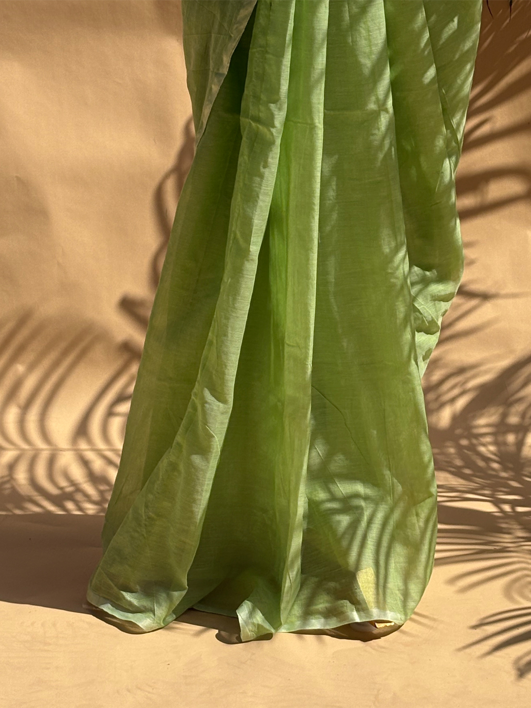 Green Bengal Mul Cotton 120 Count Saree - View 6