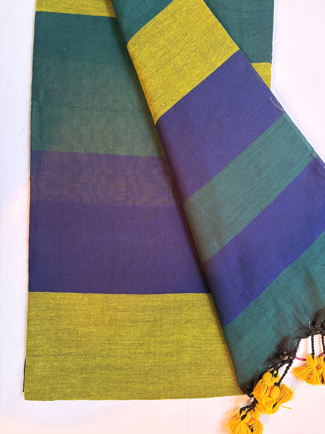 Multicolour Bengal Khadi Cotton MultiStripe Saree 2 - View 8