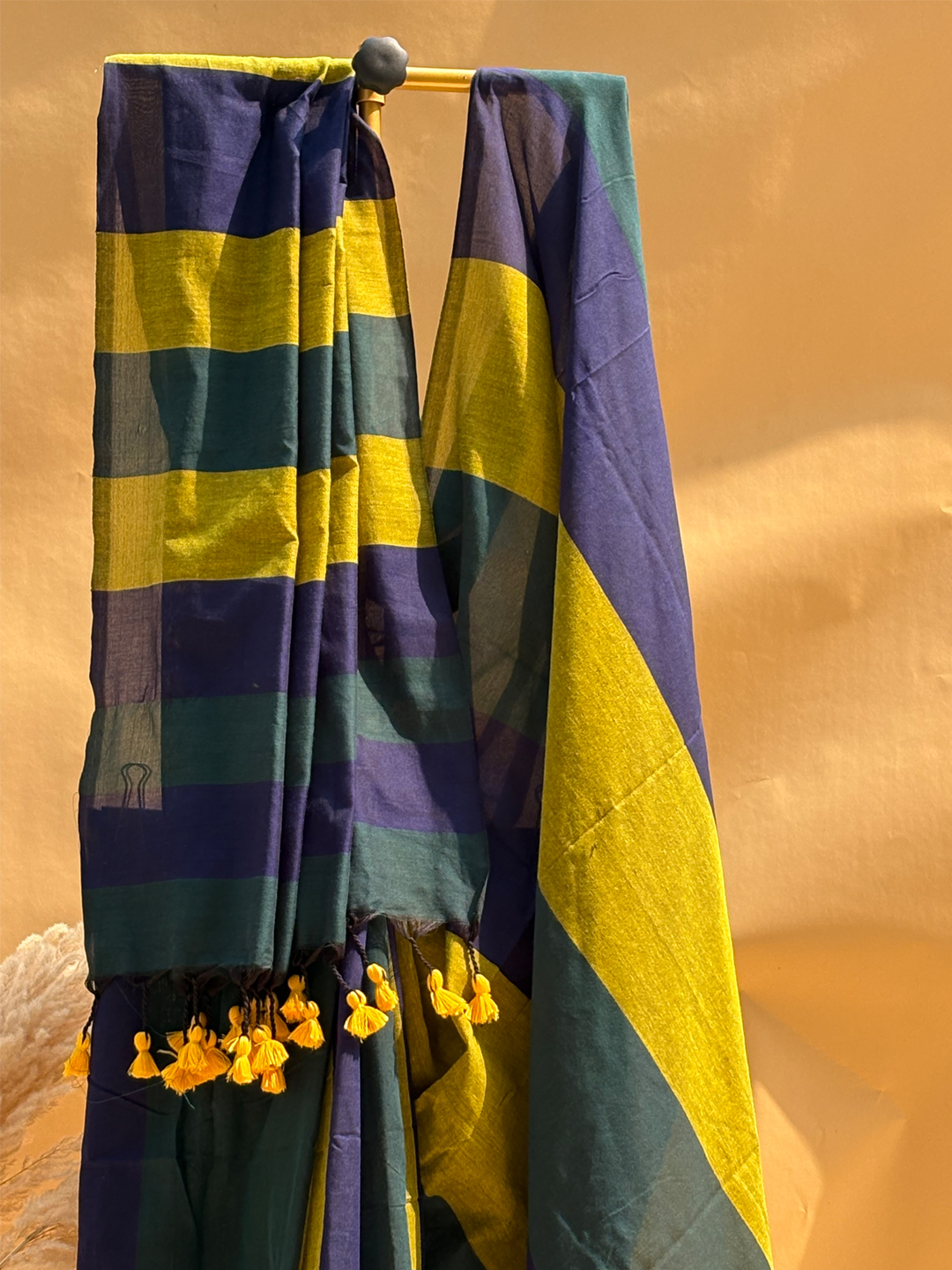 Multicolour Bengal Khadi Cotton MultiStripe Saree 2 - View 4