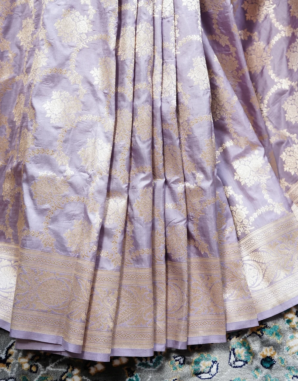 Purple Pure Silk Katan Saree - View 5