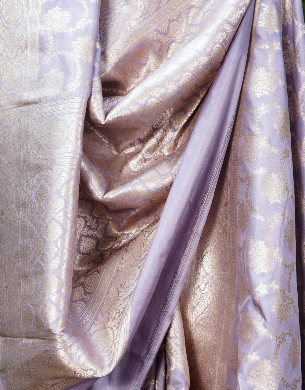 Purple Pure Silk Katan Saree - View 4