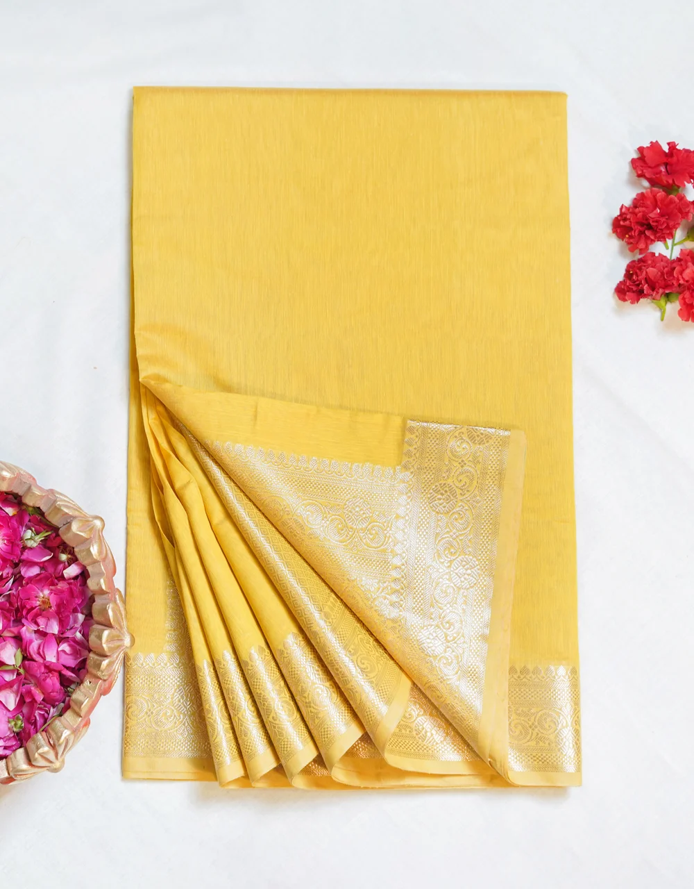 mustard-golden-silver-zari-banarasi-linen-handloom-saree