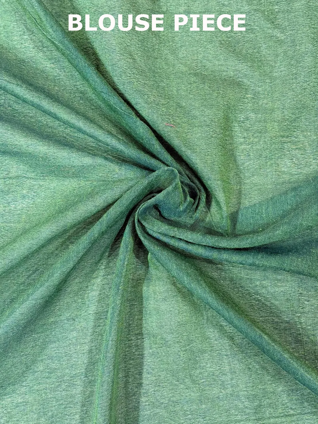 Blue Bengal Cotton Saree With Olive Green Pallu & Sequin Buti - View 8