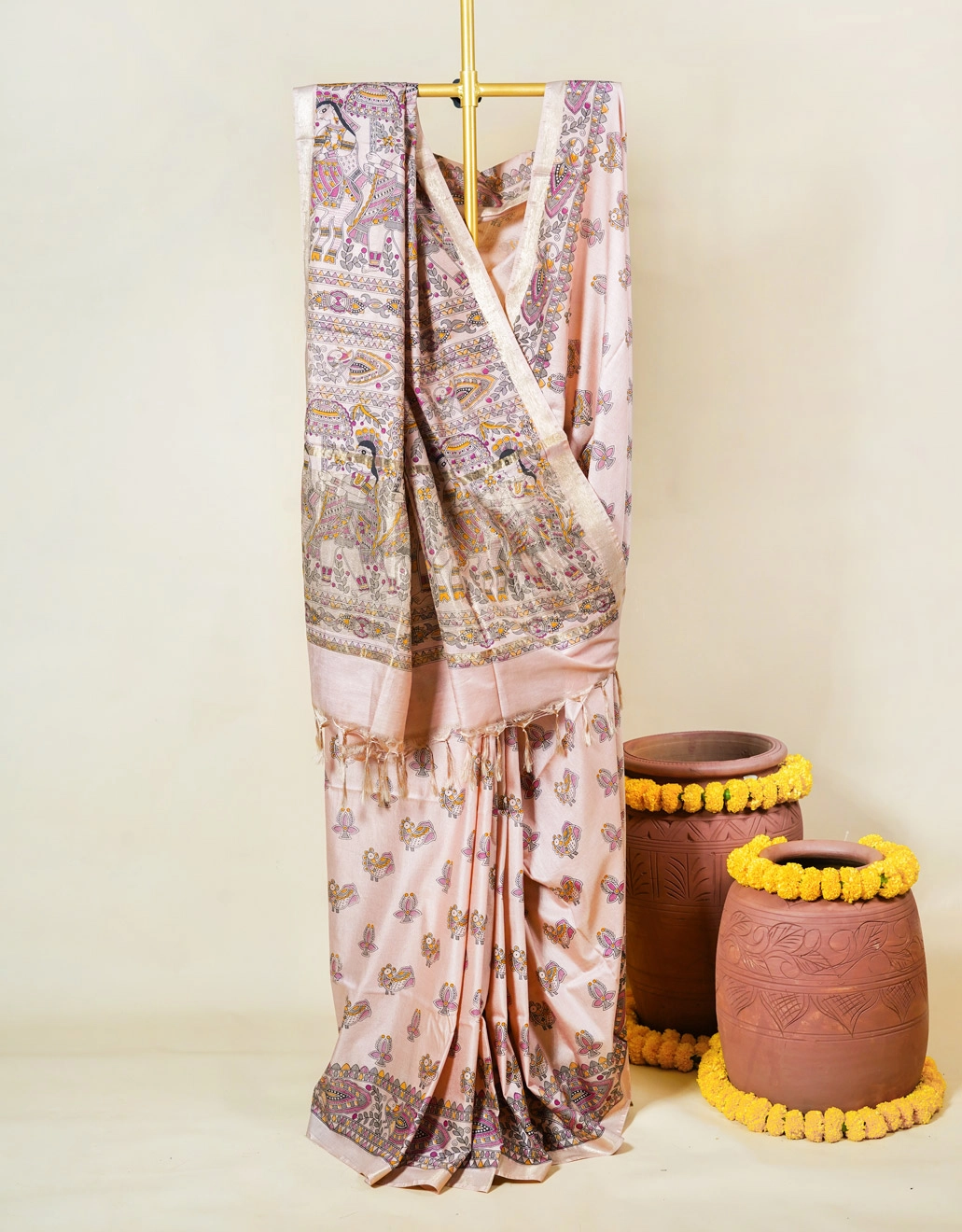 pink-blush-madhubani-hand-painted-soft-silk-saree