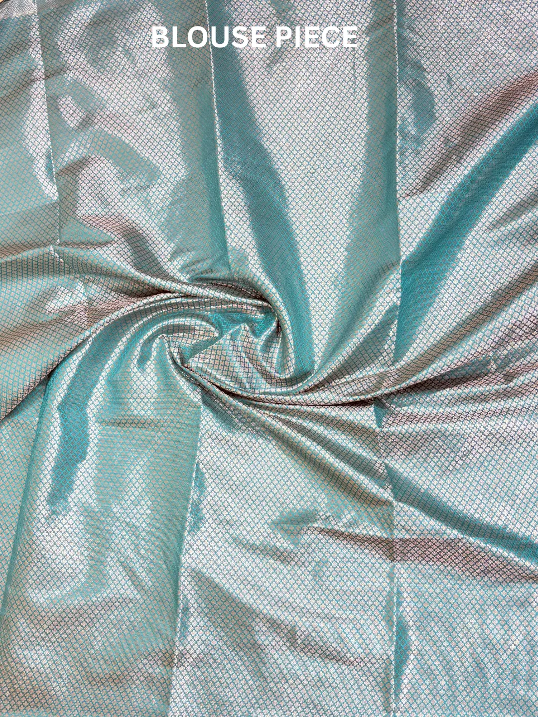 Blue Banarasi Soft Silk Saree Turquoise Blue With Floral Zari front view