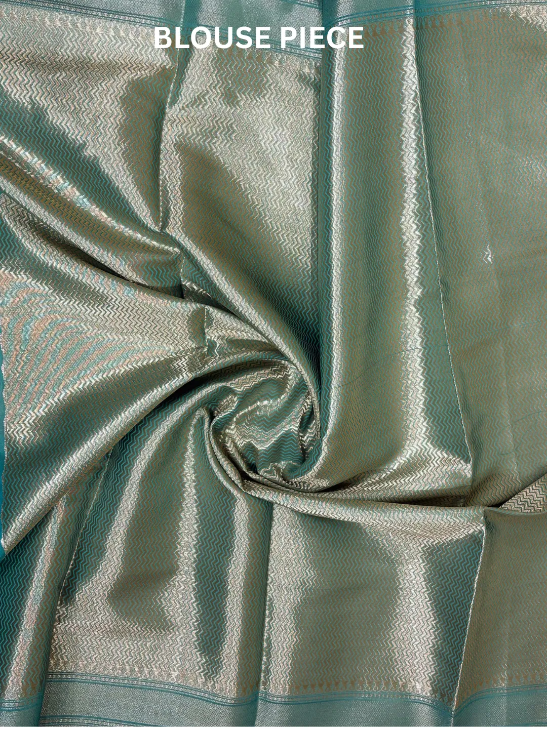 Blue Banarasi Soft Silk Saree Aqua Blue With Floral Zari front view