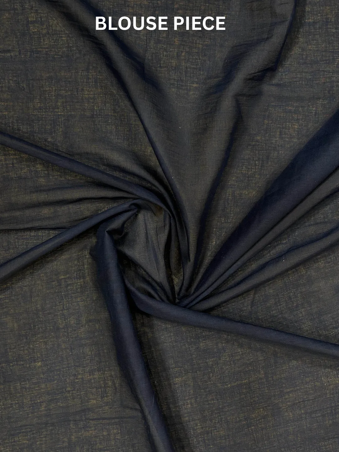  Black Jaipuri Cotton Saree Black With Beige Block Print Border And Pallu Front view