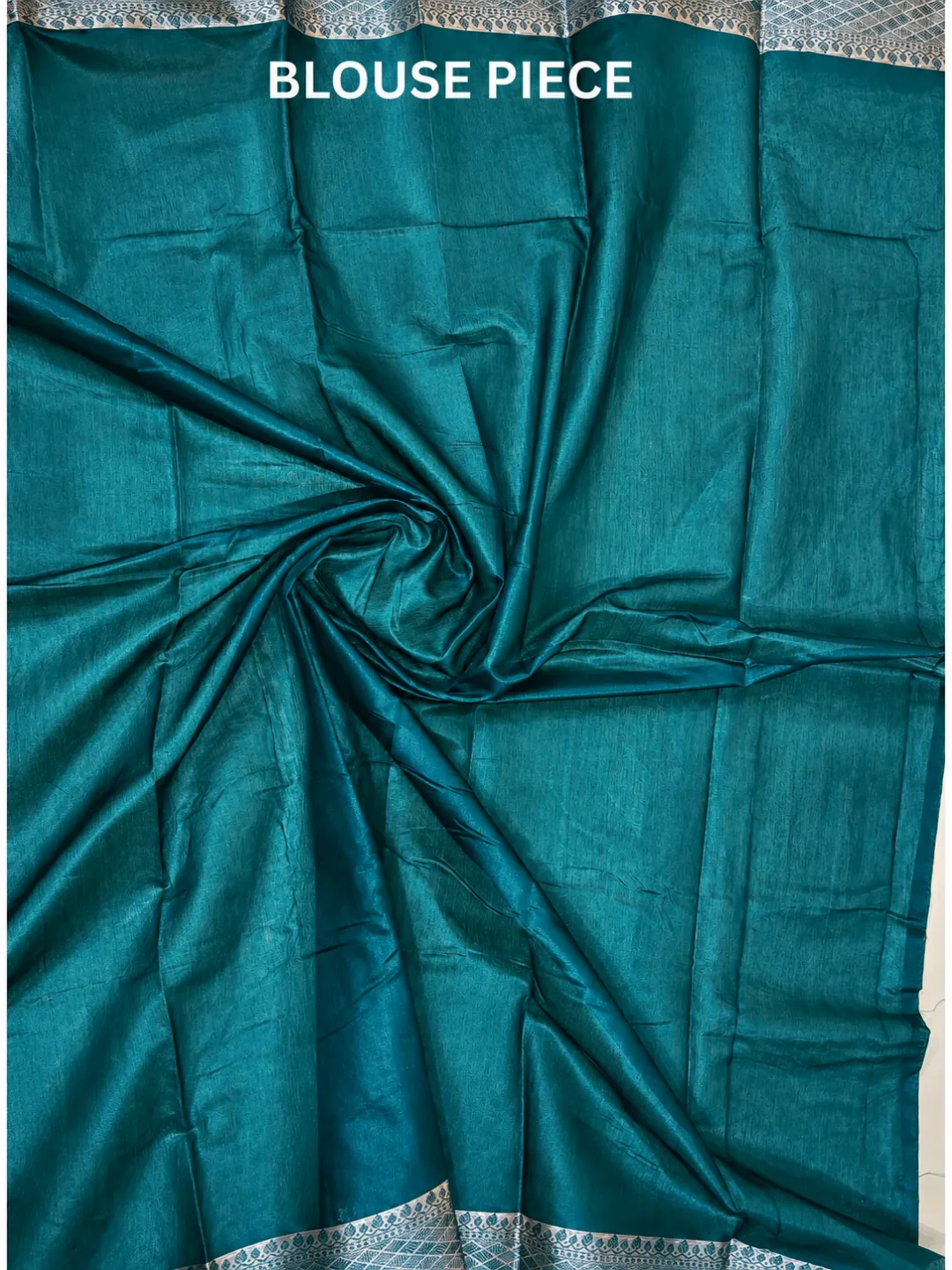 Green Banarasi Tissue Silk Saree Teal Green With Silver Zari Border And Pallu front view