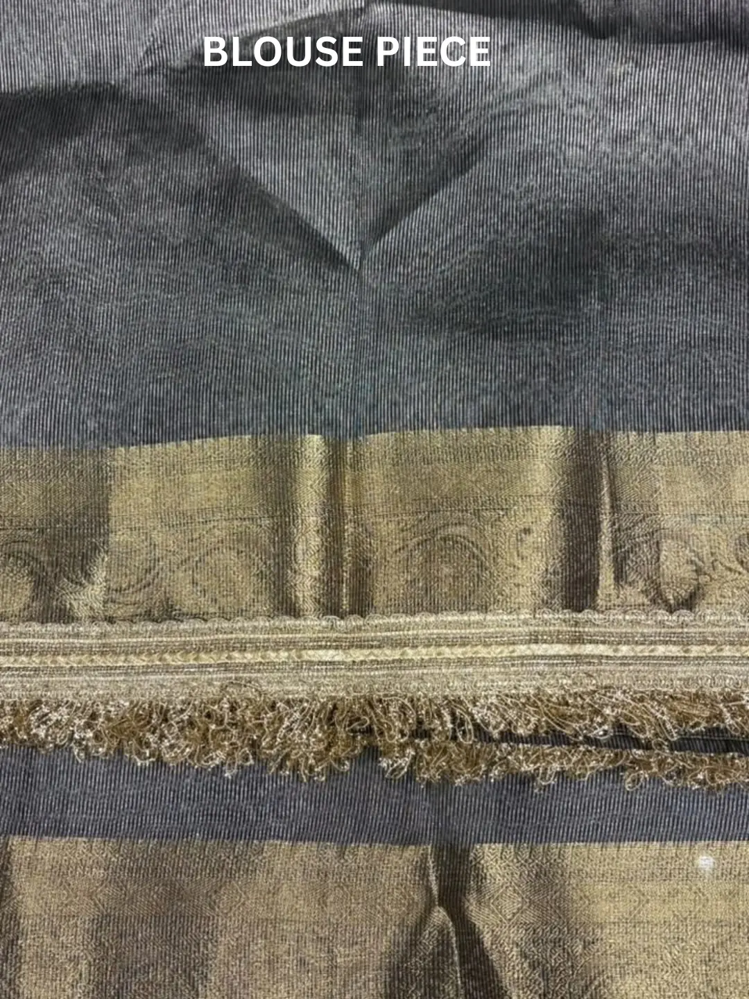 Black Tissue Silk Banarasi Saree With Ghungru Work front view