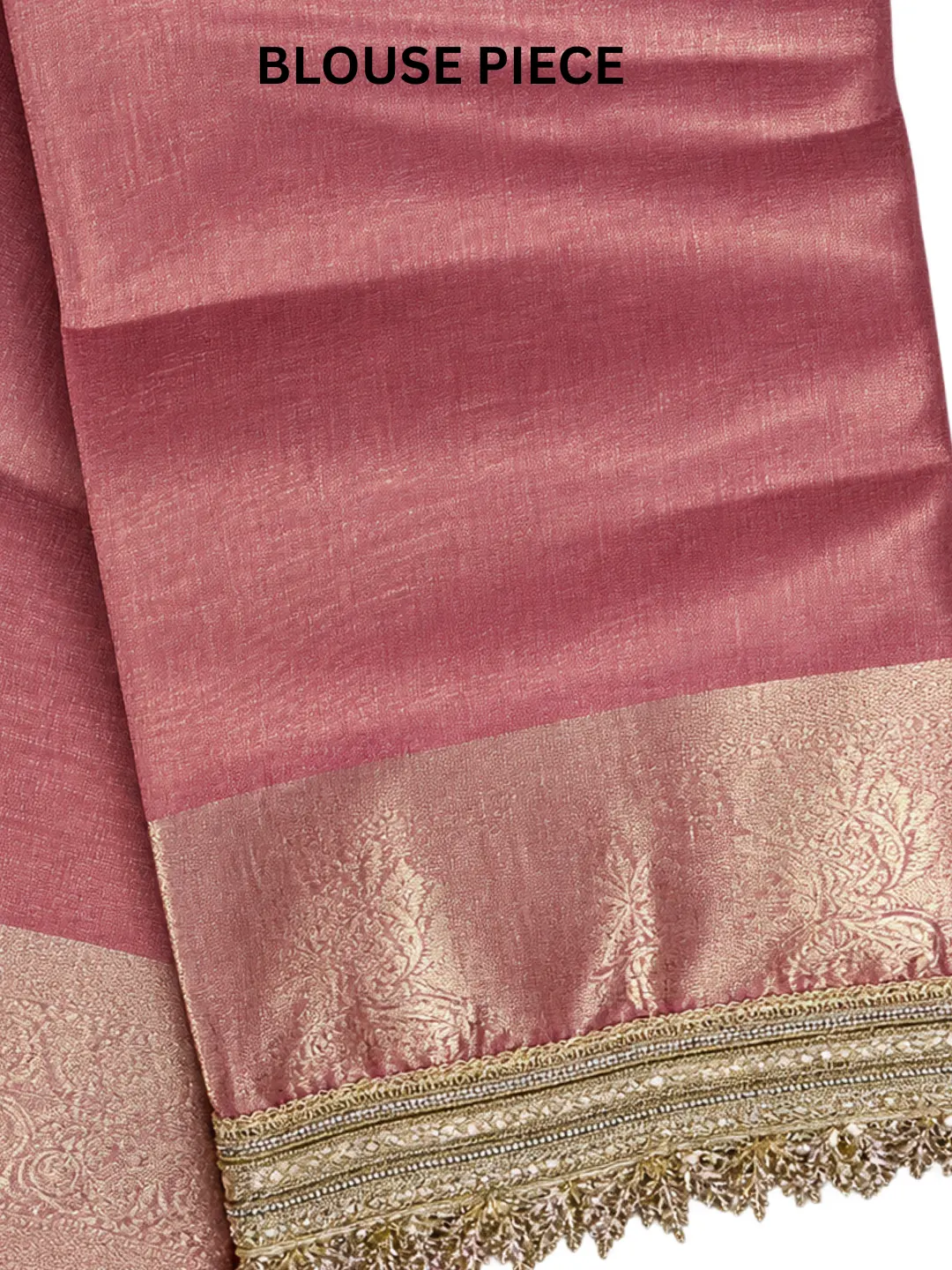Orange Tissue Silk Banarasi Saree With Ghungru Work front view