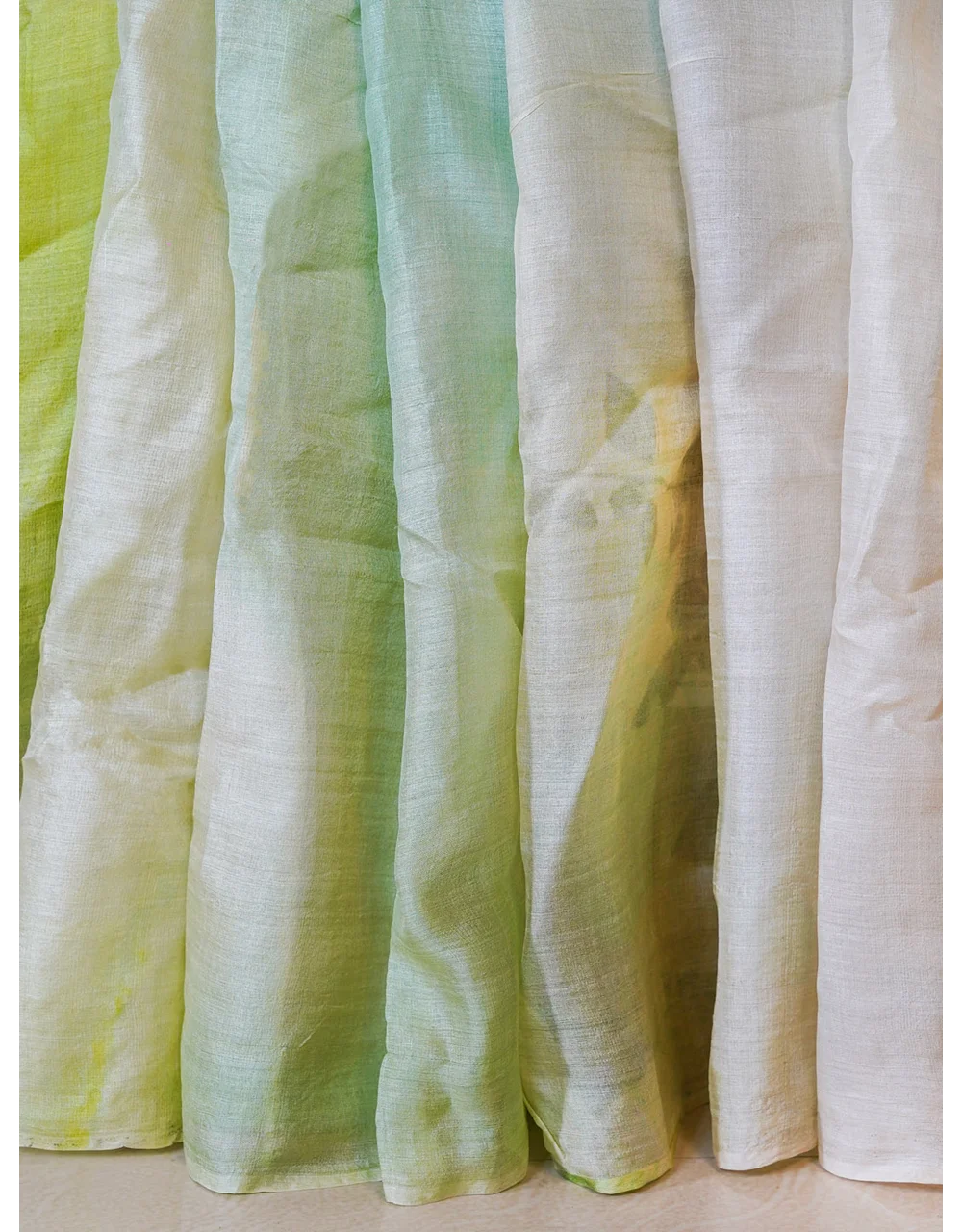 Cream Pastel Silk Saree With Abstract Floral Digital Print - View 4