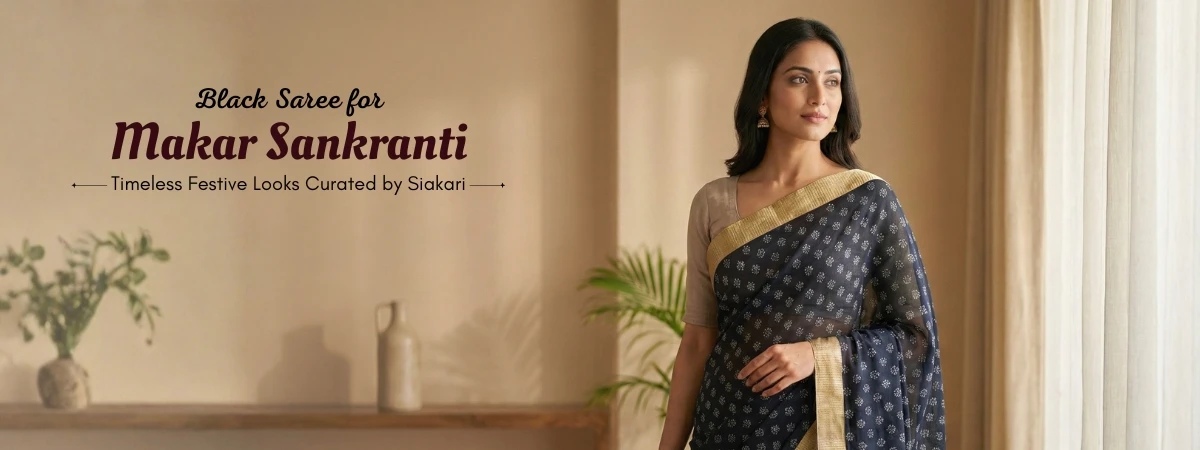 Black Saree for Makar Sankranti